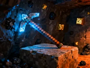 Starożytna mapa na drewnianym stole z zaznaczonymi magicznymi artefaktami, oświetlona blaskiem świecy w lochu.
