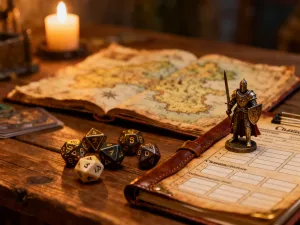 Starożytny kamienny ołtarz z magicznym kryształem w mrocznym, gotyckim lochu z gry Gothic 3: The Beginning.