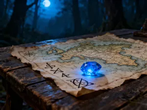 Rozłożone na drewnianym stole karty do gry w klimacie fantasy, symbolizujące strategiczne przygotowanie talii midrange.